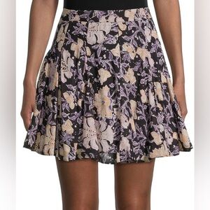 Free People End Of The Island Godet Mini Skirt Floral Printed Boho